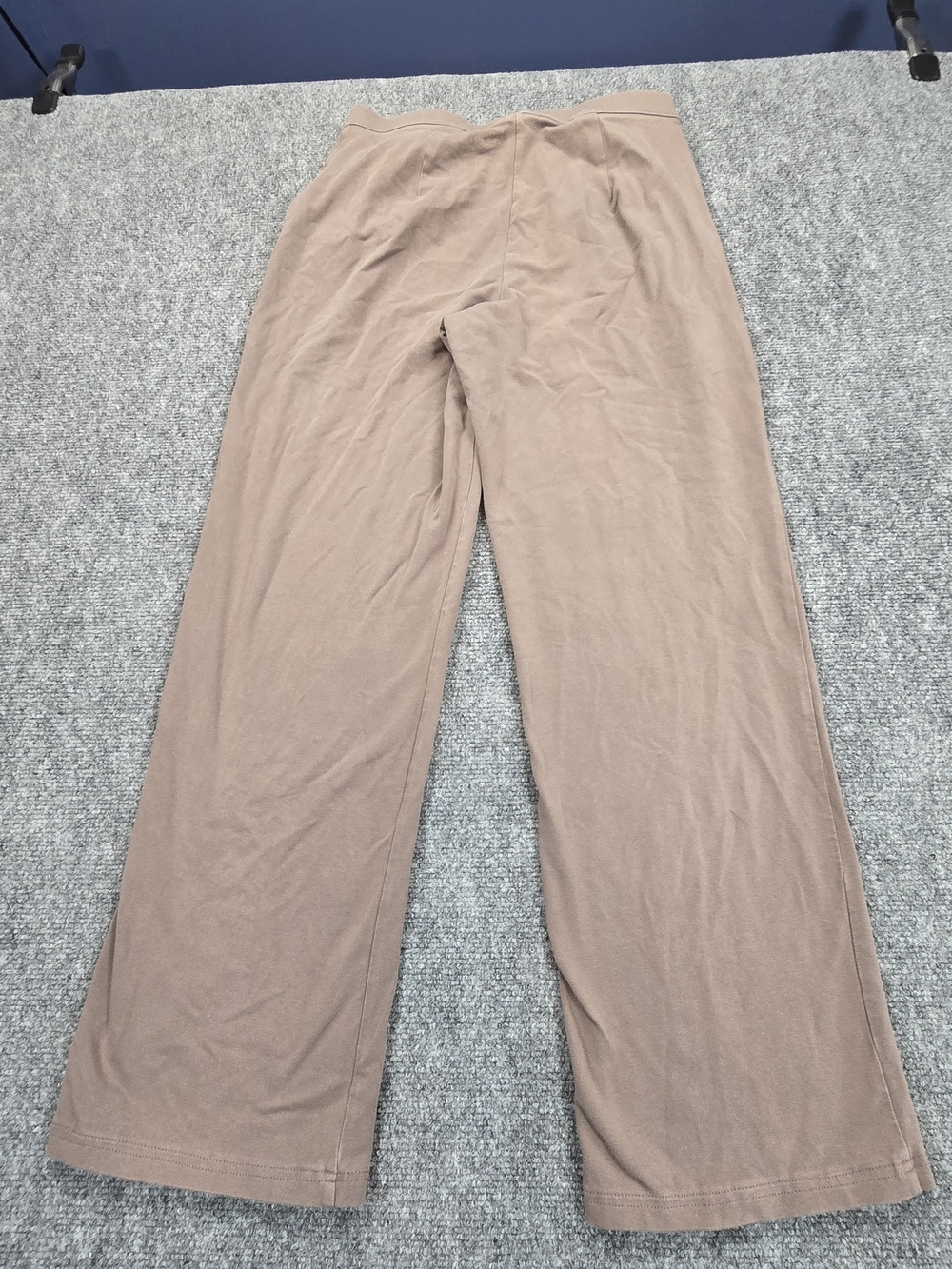 L.L.Bean Womens Small Wide Leg Knit Pants Taupe Elastic Waist Lounge Pockets - Picture 5 of 5